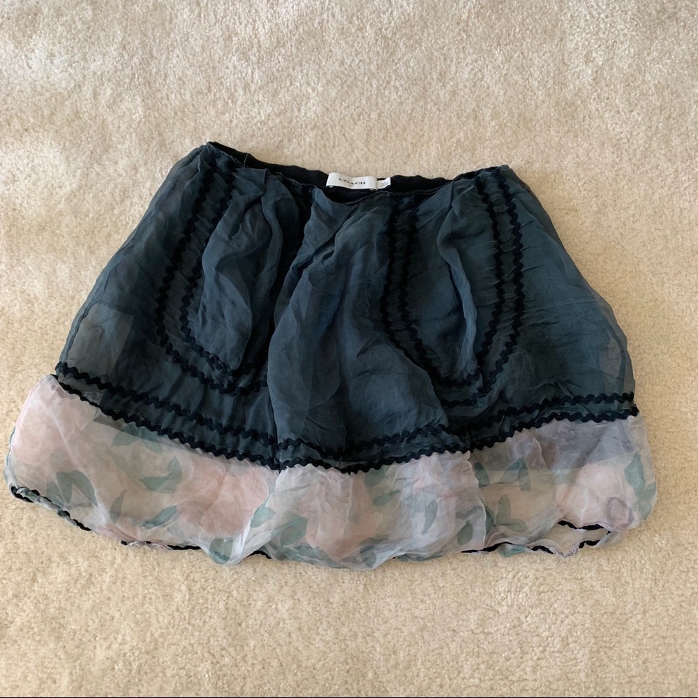 Coach sheer detail mini skirt size 2